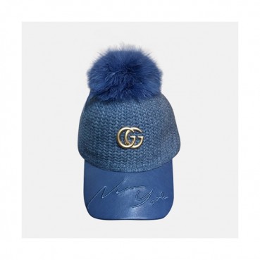 Gucci 2019 Ladies Knit & Fox Fur Cap - 구찌 2019 여성용 니트 & 폭스퍼 모자 GUCM0014, 블루