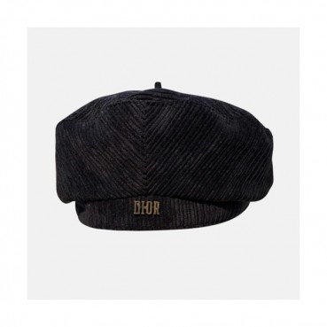 Dior 2019 Ladies Corduroy Cap - 디올 2019 여성용 골덴 모자 DIOM0002, 블랙