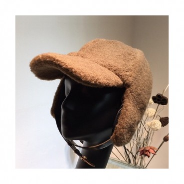 Fendi 2019 Ladies Lambs Wool Cap - 펜디 2019 여성용 램스울 모자 FENM0003, 브라운
