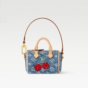 루이비통 남/녀 LV x TM 마이크로 스피디 데님 세리즈 백 참 - Louis vuitton Unisex LV x TM Micro Speedy Denim Series Bag Charm 
