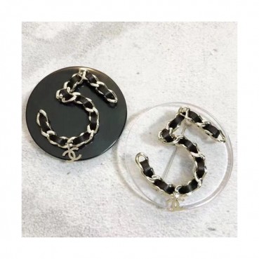 CHANEL White Gold  Brooch - 샤넬  여성용 18k도금 화이트 골드 브로치  2색 ( 투명,블랙)