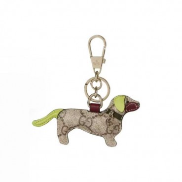 구찌 남/녀 GG 엠블럼 캔버스 강아지 백 참 키체인 - Gucci Unisex Emblem Canvas Key Ring 