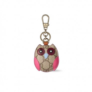 구찌 남/녀 GG 엠블럼 캔버스 올빼미 백 참 키체인 - Gucci Unisex Emblem Canvas Key Ring 
