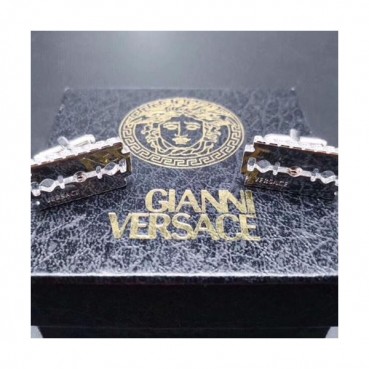 VERSACE   MENS WHITE GOLD  CUFFS -  베르사체   남성용 18k도금 화이트 골드 커프스 단추