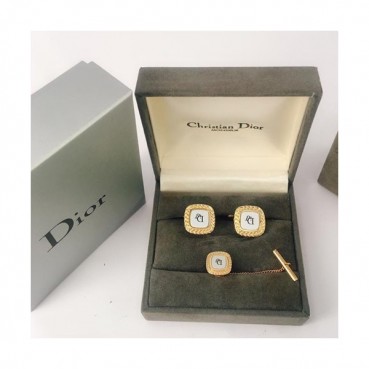 DIOR  MENS  YELLOW  GOLD   CUFFS -  디올  남성용  18k도금 옐로우  골드 커프스 단추 세트