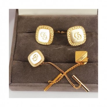 DIOR  MENS  YELLOW  GOLD   CUFFS -  디올  남성용  18k도금 옐로우  골드 커프스 단추 세트