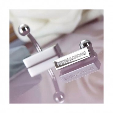 ARMANI  MENS WHITE GOLD  CUFFS - 알마니  남성용 18k도금 화이트 골드 커프스 단추