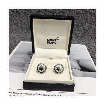 MONTBLANC  MENS WHITE GOLD  CUFFS - 몽블랑  남성용 18k도금 화이트 골드 커프스 단추