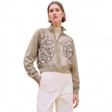 에르메스 여성 에페 칼레이도스코프 지퍼 트윌라인 재킷 - Hermes Womens Effet Kaleidoscope Zipped Twillaine Jacket 