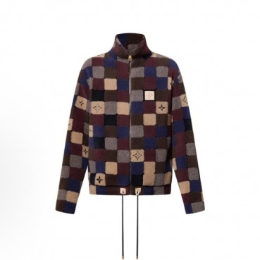 루이비통 남성 다미에 플리스 블루종 - Louis vuitton Mens Damier Fleece Blouson 