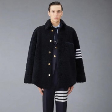 톰브라운 남/녀 시어링 셔츠 재킷 - Thom Browne Unisex Shearling Shirt Jacket 