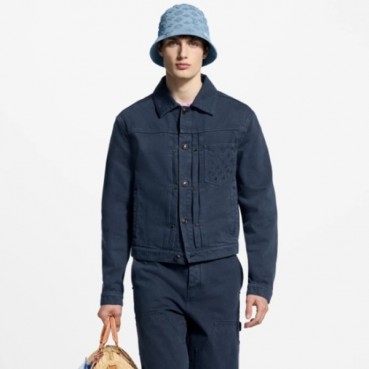 루이비통 남성 가먼트 다이드 데님 타입 II 트러커 재킷 - Louis vuitton Mens Garment Dyed Denim Type II Trucker Jacket 