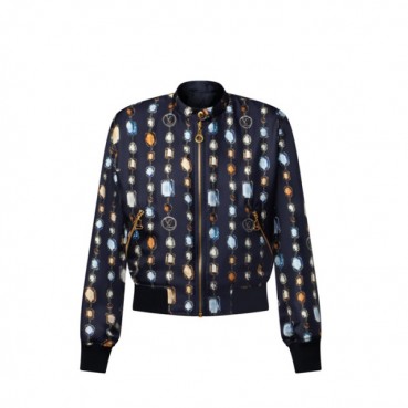 루이비통 여성 리버서블 네크리스 봄버 재킷 - Louis vuitton Womens Reversible Necklace Bomber Jacket 