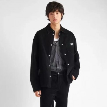 프라다 남성 골덴 아웃웨어 - Prada Mens Black Outerwear 
