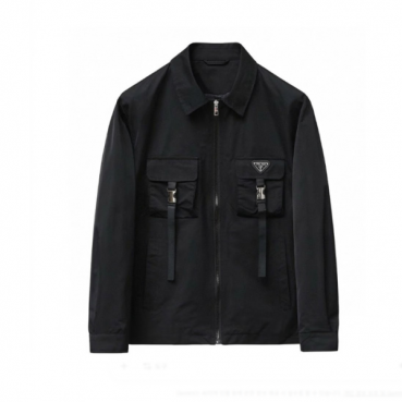프라다 남성 모던 블랙 자켓 - Prada Mens Black Jackets 