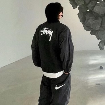 스터시 x 나이키 남성 블랙 자켓 - Stussy x Nike Mens Black Jackets 