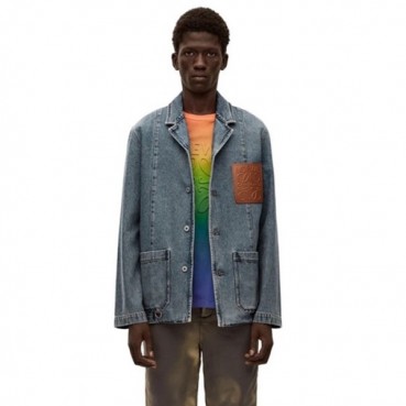로에베 남성 블루 자켓 - Loewe Mens Blue Jackets 