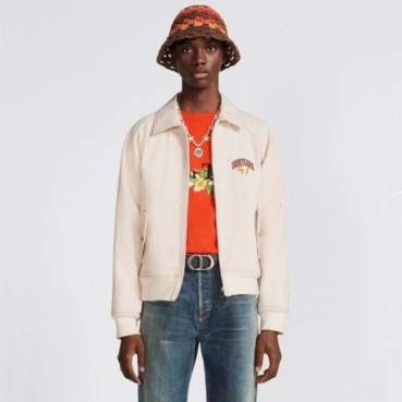 디올 남성 아이보리 집업 자켓 - Dior Mens Ivory Zip