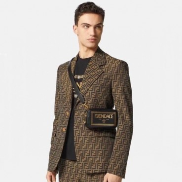 펜디 남성 모던 카키 슈트 자켓 - Fendi Mens Khaki Suit Jackets 