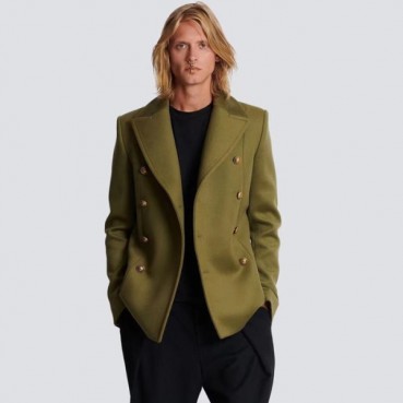 발망 남성 그린 자켓 - Balmain Mens Green Jackets 