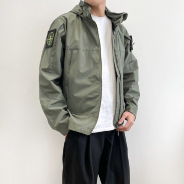 스톤아일랜드 남성 캐쥬얼 카키 자켓 - Stone Island Mens Khaki Jackets 