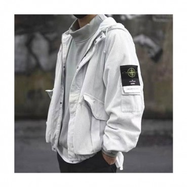 스톤아일랜드 남성 캐쥬얼 화이트 자켓 - Stone Island Mens White Jackets 