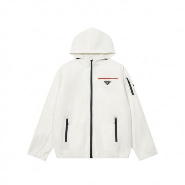 프라다 남성 화이트 후드 자켓 - Prada Mens White Jackets 