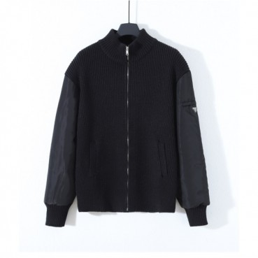 프라다 남성 블랙 후드 자켓 - Prada Mens Black Jackets 