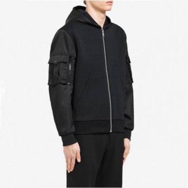 프라다 남성 블랙 후드 자켓 - Prada Mens Black Jackets 