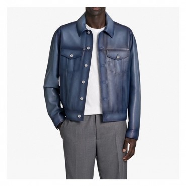 벨루티 남성 블루 자켓 - Berluti Mens Blue Jackets 