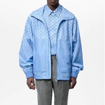 루이비통 남성 블루 후드 자켓 - Louis vuitton Mens Blue Jackets 