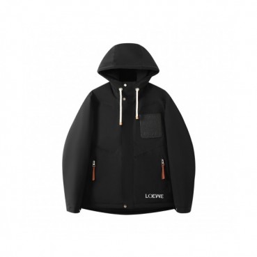 Loewe  Mens Logo Casual Duck-down Jackets Black 
