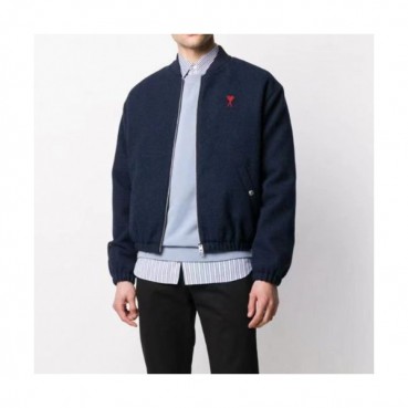 Ami  Mens Logo Casual Jackets Blue - 아미 2021 남성 로고 캐쥬얼 울 자켓 Ami0224x Size(s 