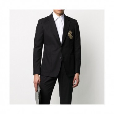 Alexander McQueen  Mens V-neck Cotton Suit Jackets Black 