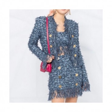 Balmain  Womens Casual Jackets Blue - 발망 2021 여성 캐쥬얼 자켓 Balm0146x Size(s 
