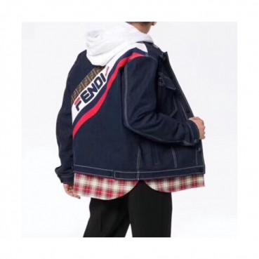 Fendi 2019 Mens Casual Logo Denim Jacket - 펜디 2019 남성 캐쥬얼 로고 데님 자켓 Fen0470x.Size(s 