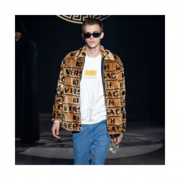 Versace 2019 Mm/Wm Casual Zip-up Fur Jacket 
