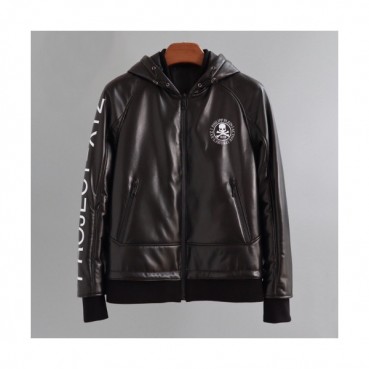 [미러급]Philipp plein 2019 Mens Leather Hood Jacket - 필립플레인 2019 남성 레더 후드자켓 Phi0064x.Size(m 