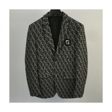 Fendi 2019 Mens Logo Cotton Suit Jacket - 펜디 2019 남성 로고 코튼 슈트자켓 Fen0292x.Size(m 