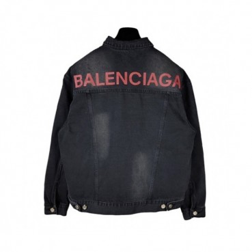 Balenciaga 2019 Mens Logo Oversize Denim Jacket - 발렌시아가 2019 남성 로고 오버사이즈 데님 자켓 Bal0263x.Size(xs 