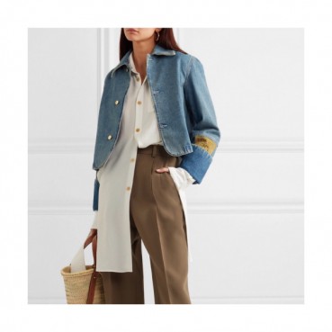 Loewe Womens Denim Short Jacket - 로에베 여성 데님 숏자켓 