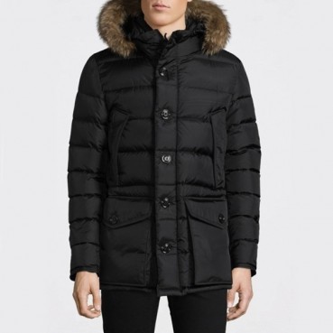 몽클레어 남성 클루니 패치 로고 다운 패딩 - Moncler Mens Black Down Padding 