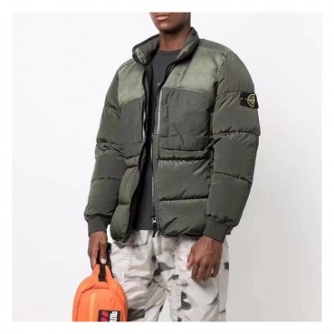 스톤아일랜드 남성 카키 구스다운 패딩 - Stone Island Mens Khaki Padding 
