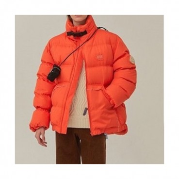 ADER  Mm/Wm Patch Logo Modern Down Padding Orange - 아더 2021 남/녀 패치 로고 모던 다운 패딩 Ade0071x Size(A1 