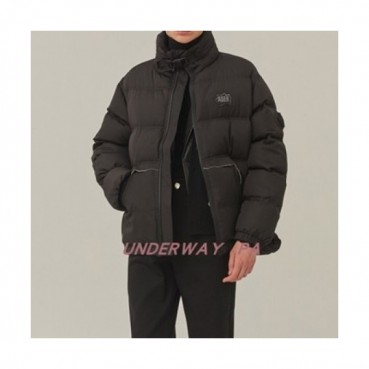 ADER  Mm/Wm Patch Logo Modern Down Padding Black - 아더 2021 남/녀 패치 로고 모던 다운 패딩 Ade0069x Size(A1 