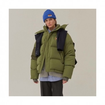 ADER  Mm/Wm Patch Logo Modern Down Padding Green - 아더 2021 남/녀 패치 로고 모던 다운 패딩 Ade0068x Size(A1 