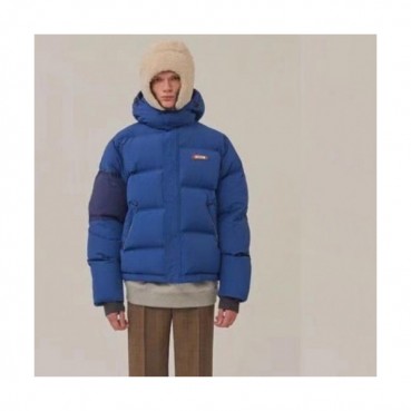 ADER  Mm/Wm Patch Logo Modern Down Padding Blue - 아더 2021 남/녀 패치 로고 모던 다운 패딩 Ade0067x Size(A1 