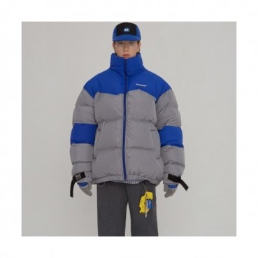 ADER  Mm/Wm Patch Logo Modern Down Padding Gray - 아더 2021 남/녀 패치 로고 모던 다운 패딩 Ade0066x Size(A1 