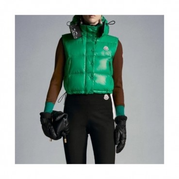 Moncler  Womens Patch Logo Modern Duck Down Padding Vest Green - 몽클레어 2021 여성 패치 로고 모던 덕다운 패딩 조끼 Moc02350x Size(1 
