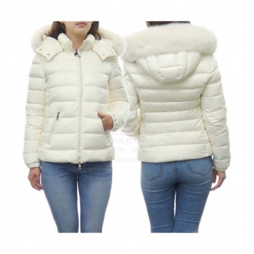 Moncler  Womens Patch Logo Modern Goose-down Padding White 
